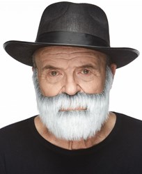 Baard en Snor Fabian Luxe Grijs-Wit