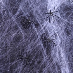 Brandvertragende Spinnenweb Wit + Spinnen (125gr)