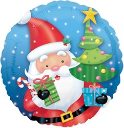 Folieballon Kerstman met Kerstboom (43cm)