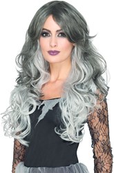 Pruik Gothic Bride Grijs Luxe (Heat Resistant)