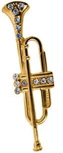 Broche Trompet Goud