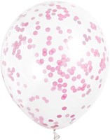 Ballonnen met Pink Confetti 6st. (30cm) 