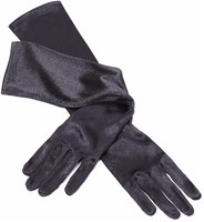 Satijnen Handschoenen Zwart Luxe - 48cm
