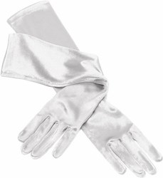 Satijnen Handschoenen Wit Luxe - 48cm