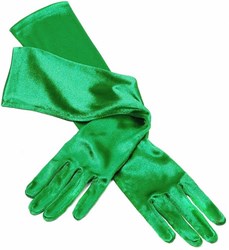 Satijnen Handschoenen Groen Luxe - 48cm