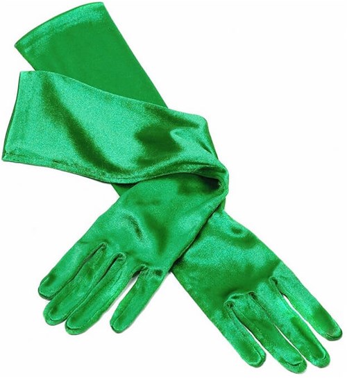 Satijnen Handschoenen Groen Luxe - 48cm
