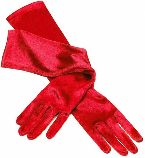 Satijnen Handschoenen Rood Luxe - 48cm
