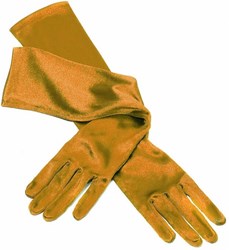 Satijnen Handschoenen Goud Luxe - 48cm