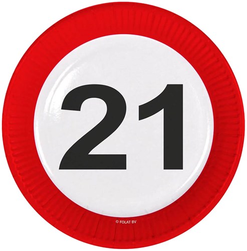 Bordjes 21 jaar Verkeersbord 8st