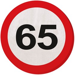Servetten 65 Verkeersbord 33x33cm-20st
