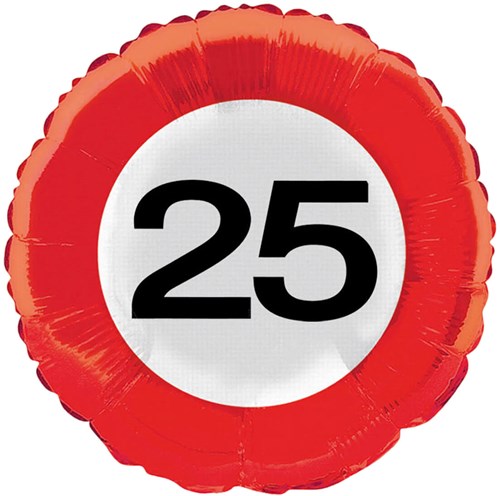 Folieballon 25 jaar Verkeersbord