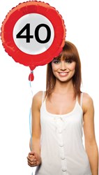 Folieballon 40 jaar Verkeersbord 