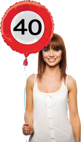 Folieballon 40 jaar Verkeersbord 