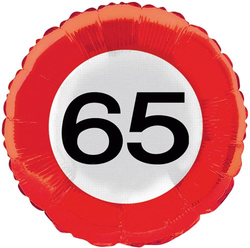 Folieballon 65 jaar Verkeersbord
