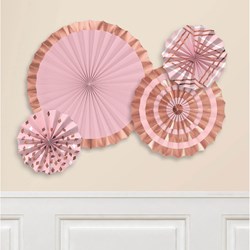 Set Decoratie Waaiers Roségoud/Roze (4st)