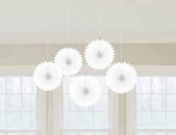 Set Decoratie Waaiers Wit 5st - 15cm