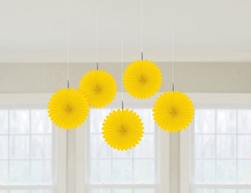 Set Decoratie Waaiers Geel 5st - 15cm
