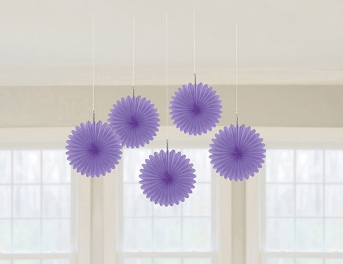 Set Decoratie Waaiers Paars 5st - 15cm