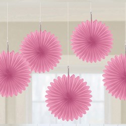 Set Decoratie Waaiers Roze 5st - 15cm