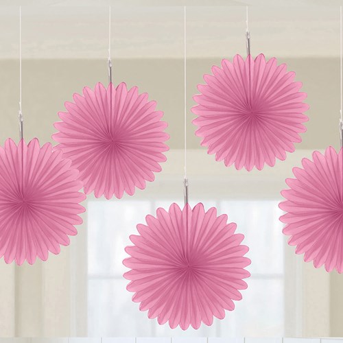 Set Decoratie Waaiers Roze 5st - 15cm