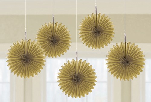 Set Decoratie Waaiers Goud 5st - 15cm