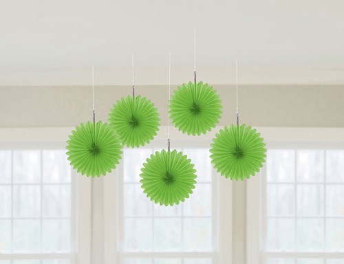 Set Decoratie Waaiers Groen 5st - 15cm