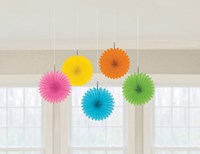Set Decoratie Waaiers Multi 5st - 15cm