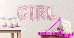 Folie Ballonnenset GIRL (Roze - 36cm)