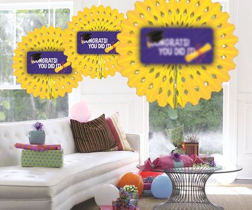 Honeycomb / Waaier Geslaagd - Congrats! (45cm) (voorbeeld)