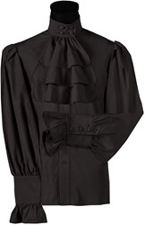 Blouse met Jabot Zwart Luxe voor heren
