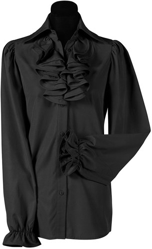 Damesblouse met Jabot Zwart Luxe