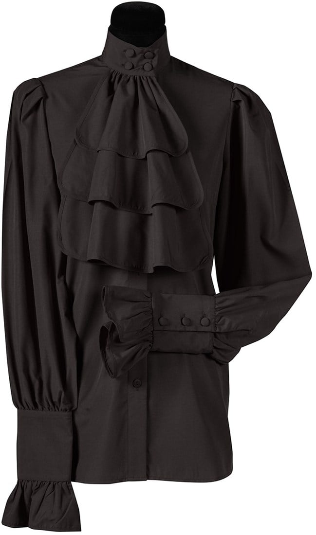 Blouse met Jabot Zwart Luxe voor dames Carnavalsland