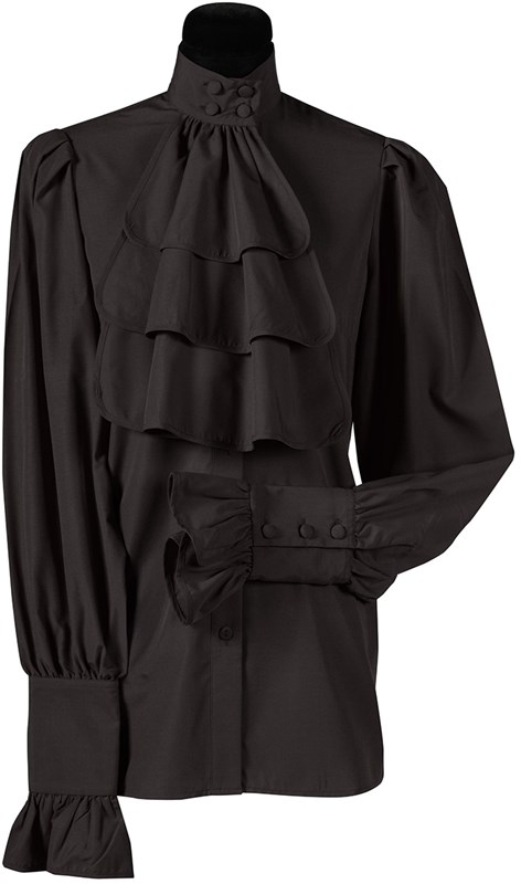 Blouse met Jabot Zwart Luxe voor dames