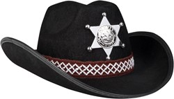 Kinder Cowboyhoed Sheriff Zwart