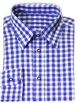 Tiroler Overhemd Blauw Luxe (katoen/polyester) 