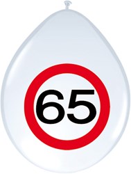 Ballonnen 65 jaar Verkeersbord 8st