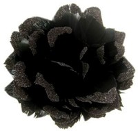 Bloem Zwart met Glitter aan IJzerdraad