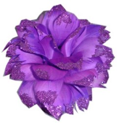 Bloem Paars met Glitter aan IJzerdraad