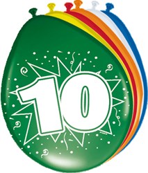 Ballonnen 10 jaar 8st