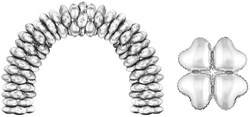Cluster Folieballonnen Hartjes Zilver 10st.