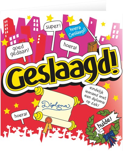 Postkaart geslaagd cartoon