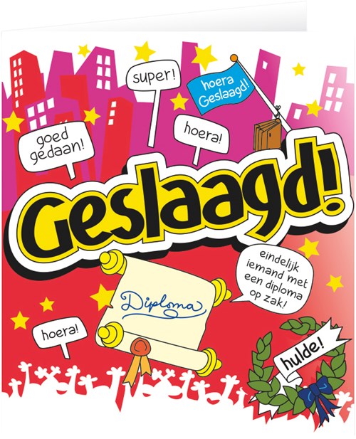 Postkaart geslaagd cartoon