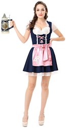 Dirndl Gabrielle Donkerblauw-Roze