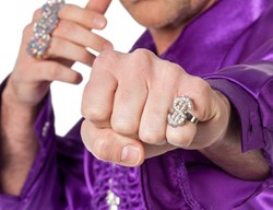 Ring Dollar Zilver met Strass Verstelbaar