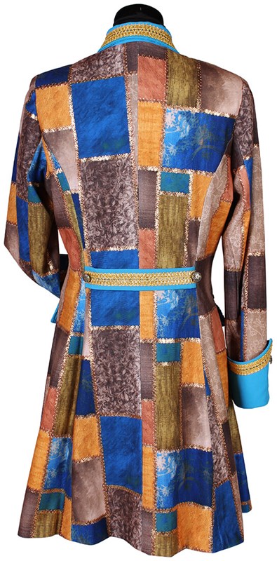 Carnavalsjas Patchwork Blauw voor dames (achterkant)