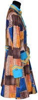 Carnavalsjas Patchwork Blauw voor dames (zijkant)