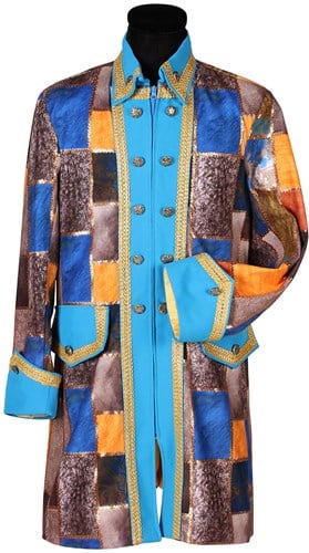 Carnavalsjas Patchwork Blauw voor heren