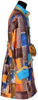 Carnavalsjas Patchwork Blauw voor heren (zijkant)