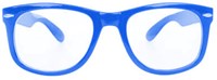 Blues Brother Bril Blauw met blank glas (voorkant)