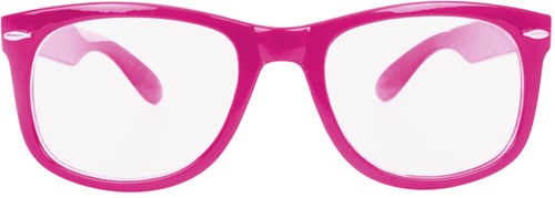 Blues Brother Bril Pink met blank glas (voorkant)
